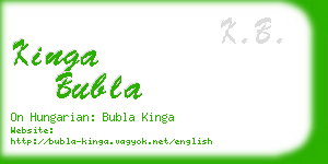 kinga bubla business card